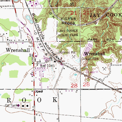 Topographic Map of Wrenshall, MN