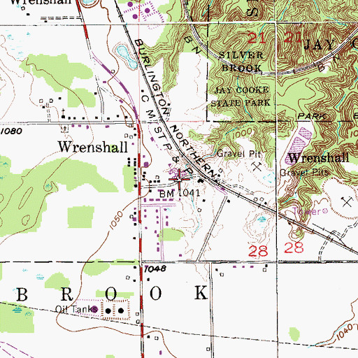 Topographic Map of Wrenshall Police Department, MN