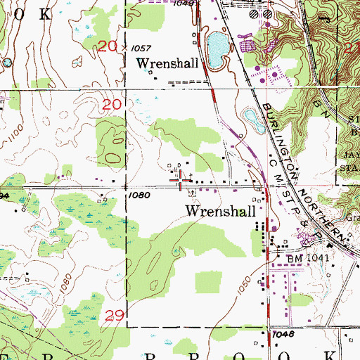 Topographic Map of Saint John's Lutheran Church, MN