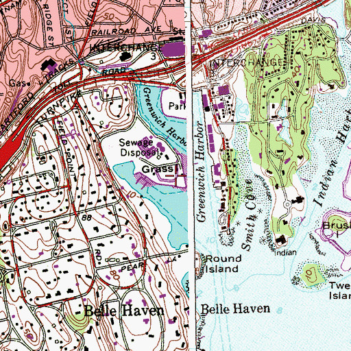 Topographic Map of Grass, CT
