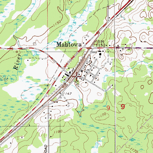 Topographic Map of Mahtowa Post Office, MN