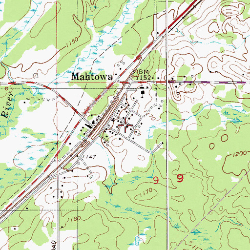 Topographic Map of Mahtowa Covenant Church, MN