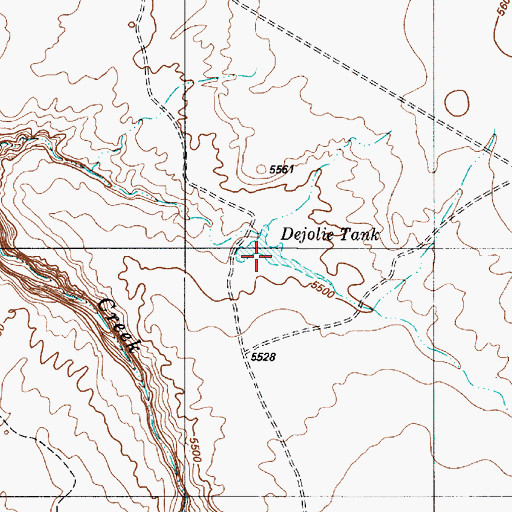 Topographic Map of Dejolie Tank, AZ