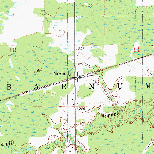 Topographic Map of Nemadji Post Office, MN