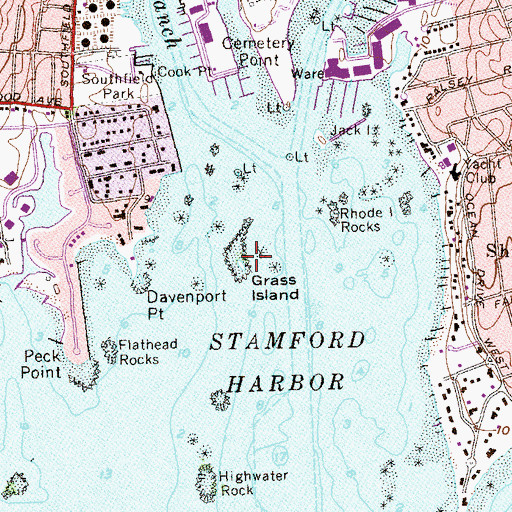 Topographic Map of Grass Island, CT