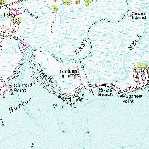Topographic Map of Grass Island, CT