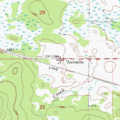 Topographic Map of Automba Post Office (historical), MN