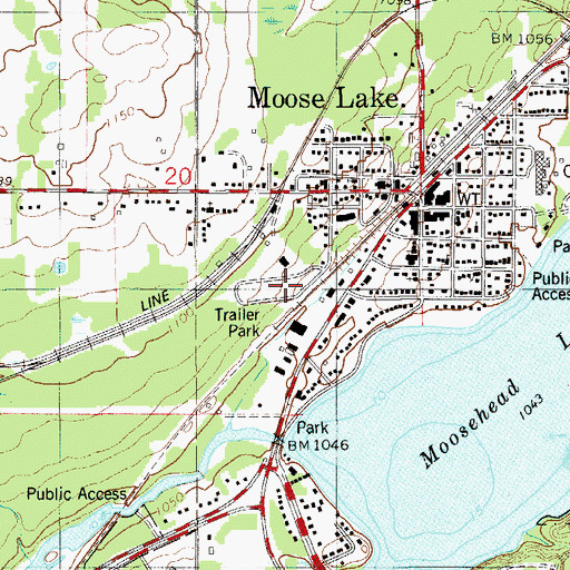 Topographic Map of Willard Munger State Trail, MN