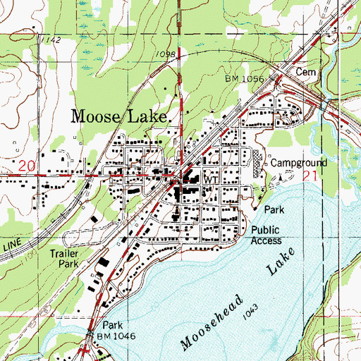 Topographic Map of Pine Tree Mobile Home Park, MN