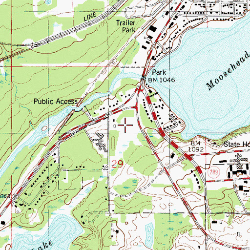 Topographic Map of Moose Lake Police Department, MN