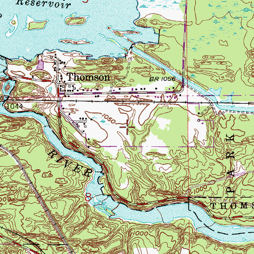 Topographic Map of Thomson Cemetery, MN