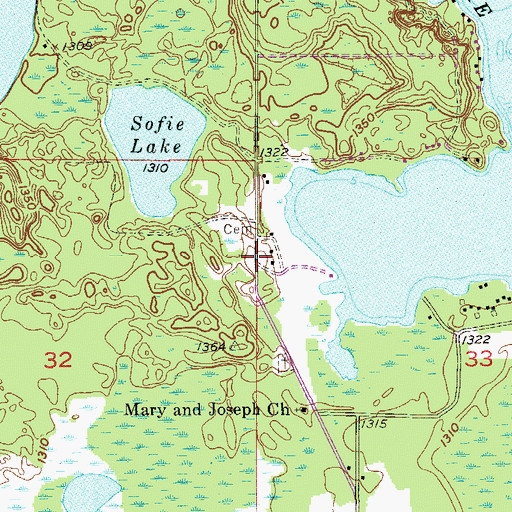Topographic Map of Methodist Indian Cemetery, MN