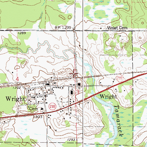 Topographic Map of Wright Community Cemetery, MN