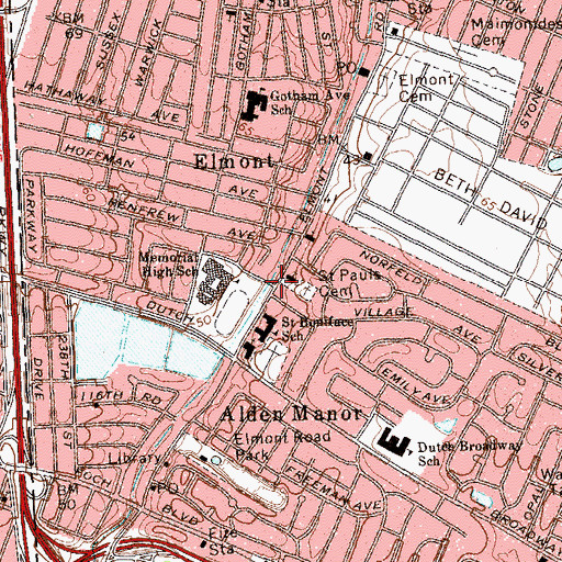 Topographic Map of Saint Gregorios Orthodox Church, NY