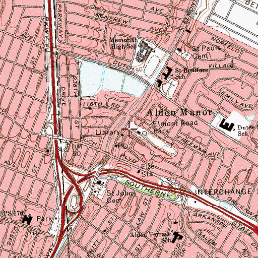 Topographic Map of Elmont Bible Baptist Church, NY