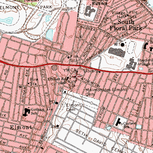 Topographic Map of Bethel International Church, NY