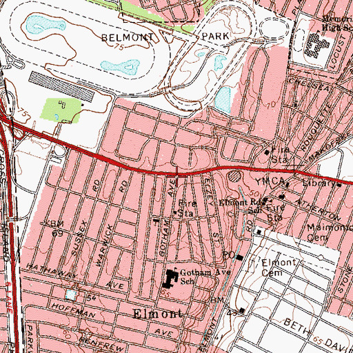 Topographic Map of Mahanaim Seventh Day Adventist Church, NY