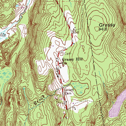 Topographic Map of Grassy Hill Church, CT