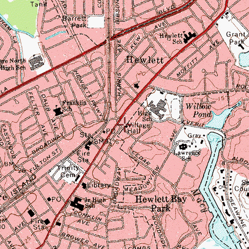 Topographic Map of Congregation Ahavat Yisrael, NY