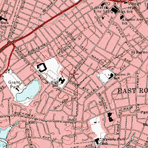 Topographic Map of Immanuel Baptist Church, NY