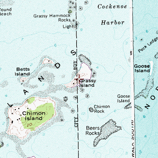 Topographic Map of Grassy Island, CT
