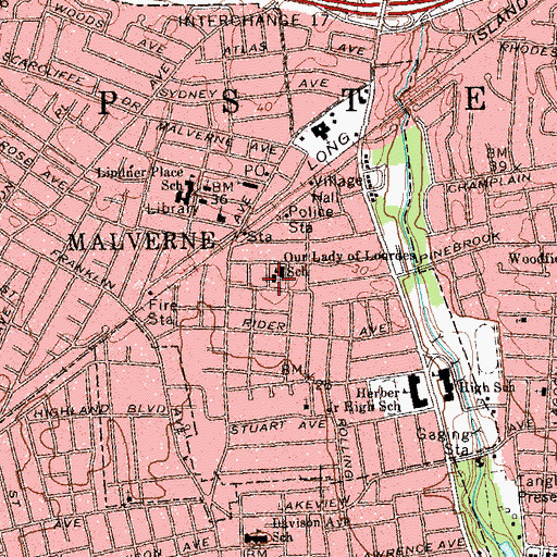 Topographic Map of Our Lady of Lourdes Church, NY