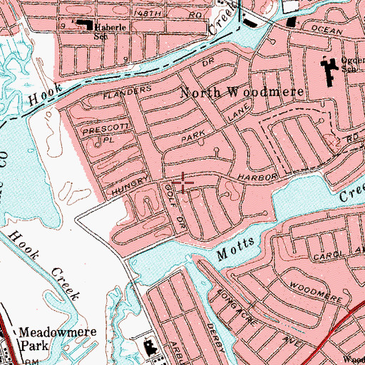 Topographic Map of Young Israel of North Woodmere Temple, NY