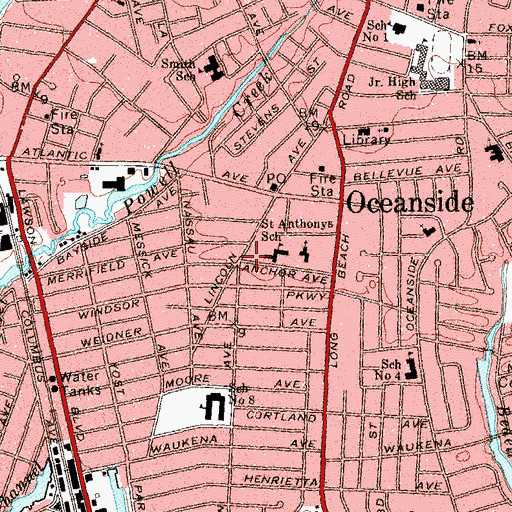 Topographic Map of Saint Anthony's Roman Catholic Church, NY