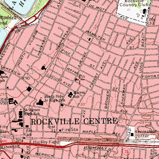 Topographic Map of First Church of Christ Scientist, NY