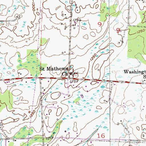 Topographic Map of Saint Matthew's Cemetery, MN