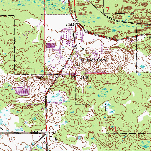 Topographic Map of Saint Francis Cemetery, MN