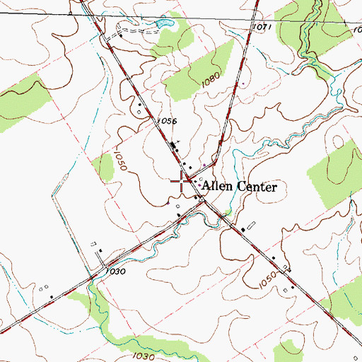 Topographic Map of Allen Centre Post Office (historical), OH