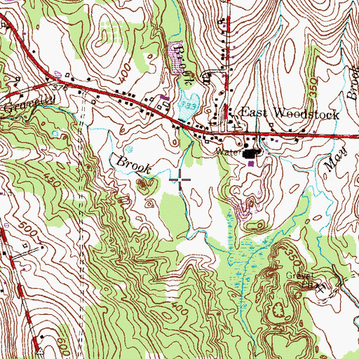 Topographic Map of Gravelly Brook, CT