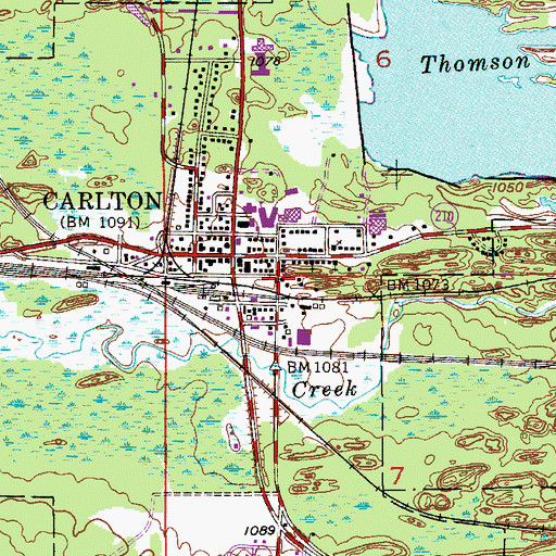 Topographic Map of Carlton Fire and Ambulance, MN