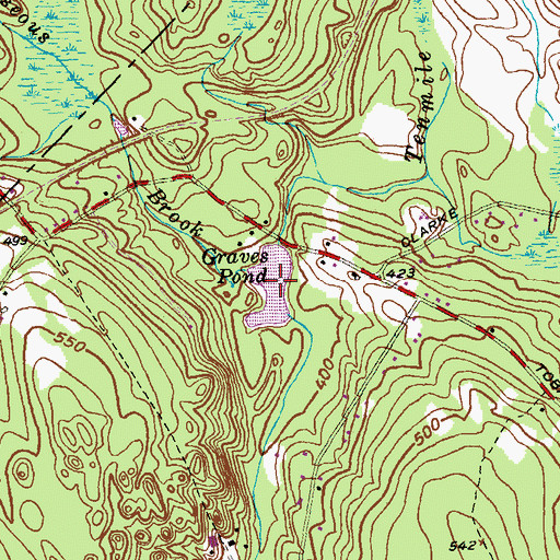 Topographic Map of Graves Pond, CT