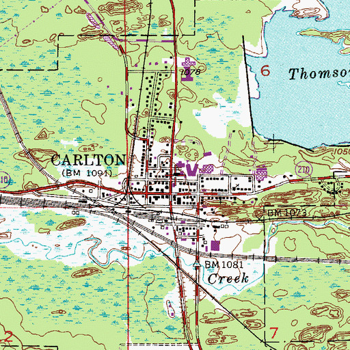 Topographic Map of Carlton County Courthouse, MN