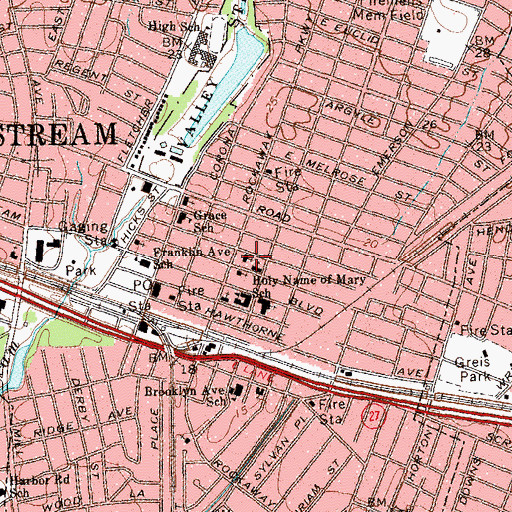 Topographic Map of Bethlehem Assembly of God Church, NY