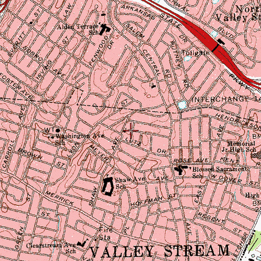 Topographic Map of New Covenant Baptist Church, NY