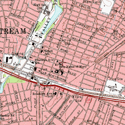 Topographic Map of Saint Paul's Lutheran Church, NY