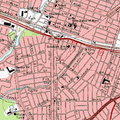 Topographic Map of Sunrise Jewish Center, NY