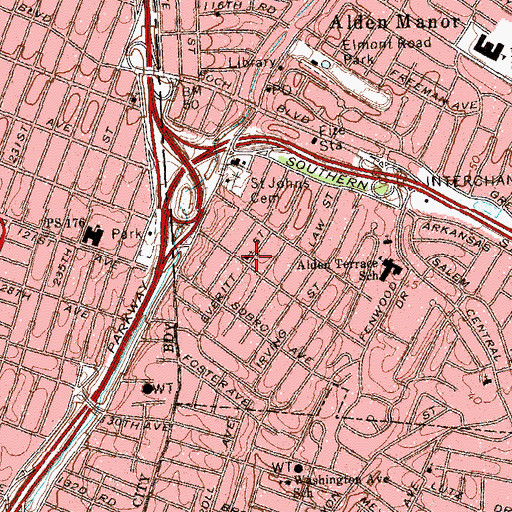 Topographic Map of Trinity Lutheran Church, NY