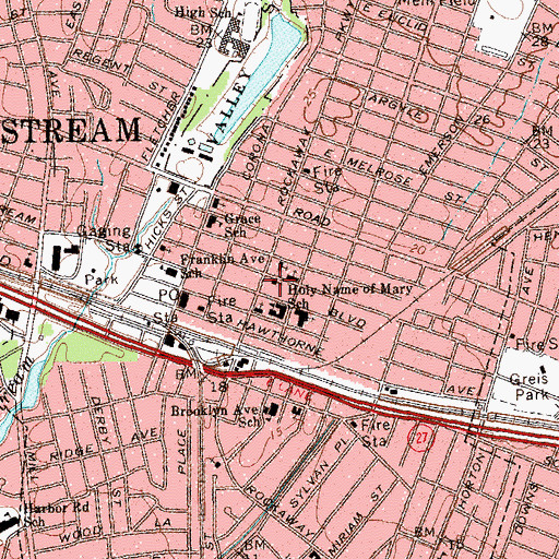 Topographic Map of Valley Stream Unity Church of Christianity, NY