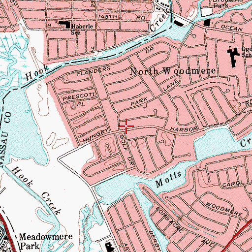 Topographic Map of Young Israel of Valley Stream Temple, NY