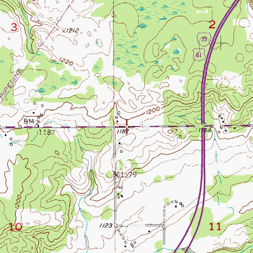 Topographic Map of Interchange 227, MN