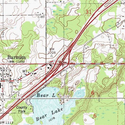 Topographic Map of Interchange 220, MN