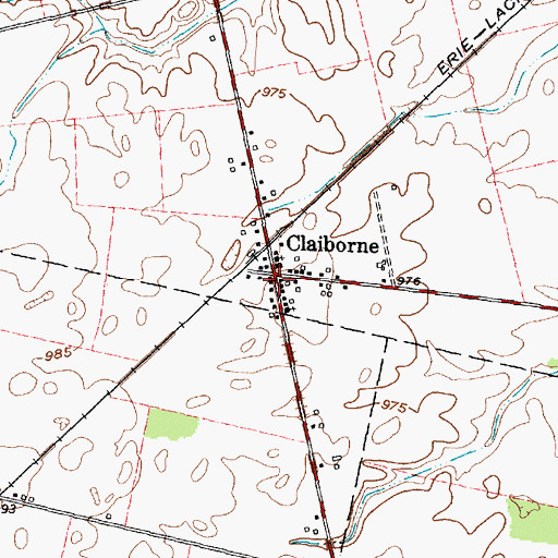 Topographic Map of Claiborne Post Office (historical), OH