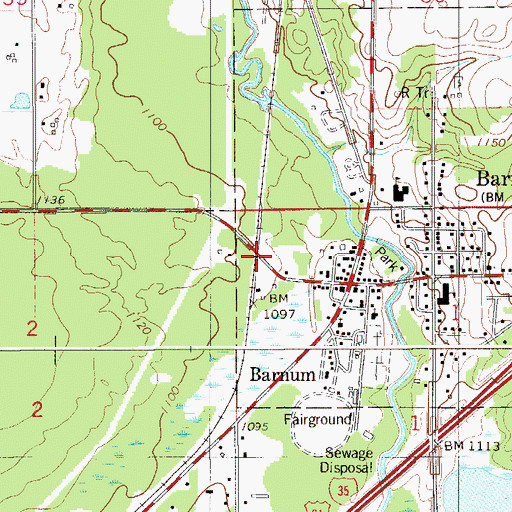 Topographic Map of Barnum (historical), MN
