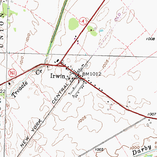 Topographic Map of Irwin Post Office, OH