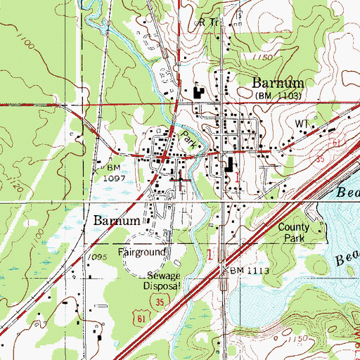 Topographic Map of Emmanuel Lutheran Church, MN