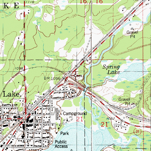 Topographic Map of Riverside Cemetery, MN